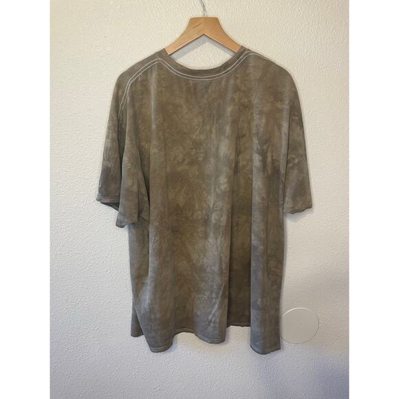The Mountain Mens Cotton Y2K Green Tie Dye Bull Dog Army Graphic Tee Size 2XL - Picture 8 of 14